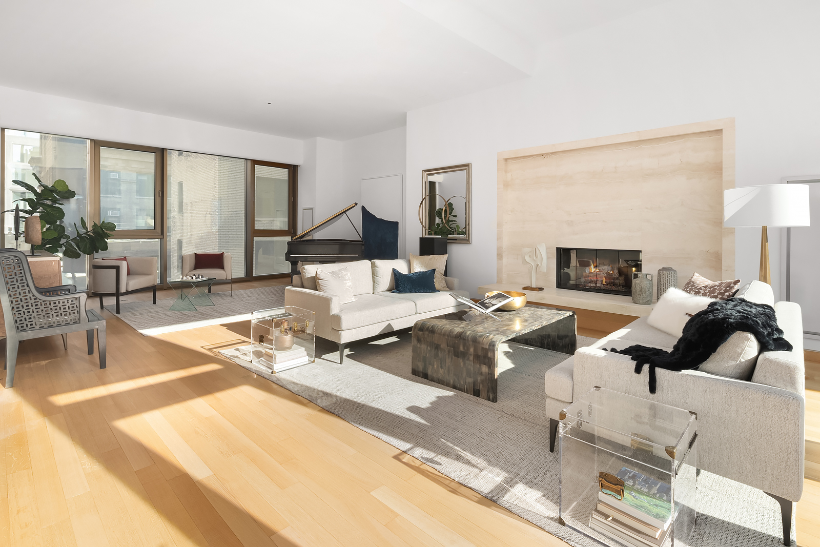 Bespoke hand-knotted luxury carpet in a modern executive suite by NASIRI